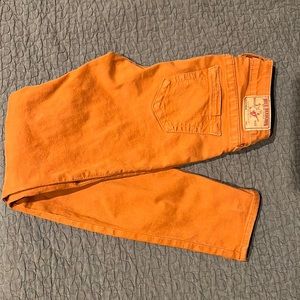 True Religion Orange Halle Skinny Jeans excellent used condition